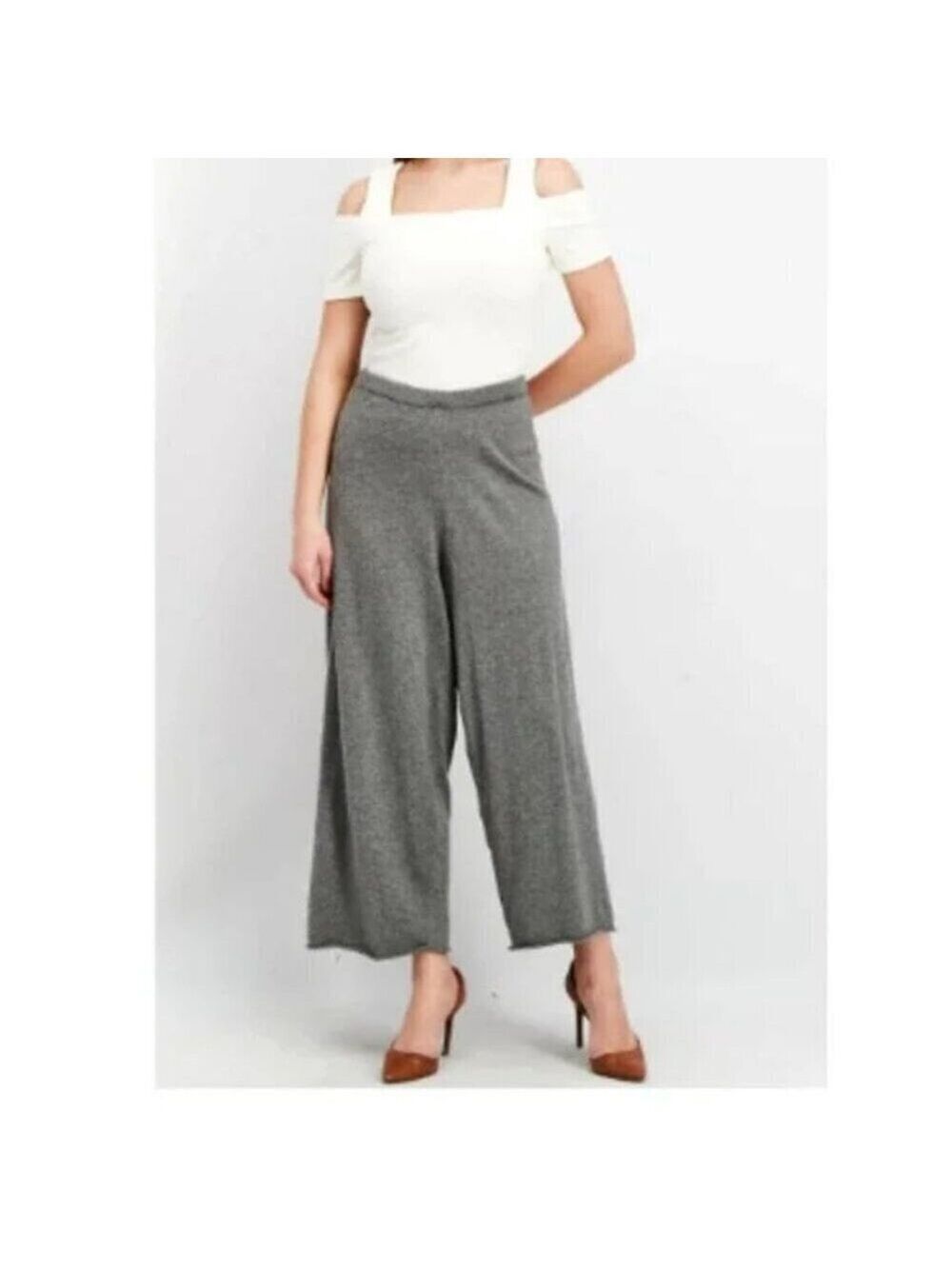 NWT Eileen Fisher Womens Size XL Straight Crop Pants Gray Organic Cotton $198